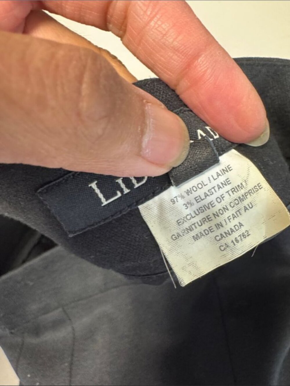 Lida Baday Black Wide Leg Wool Pants Size 8 Minimalist Career Trousers Classic - Picture 15 of 16